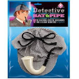 Sherlock Holmes Detective Hat and Pipe