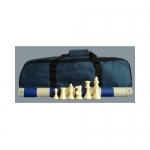 Standard Tournament Chess Set, Chess Pieces, Blue Board and Blue Tote